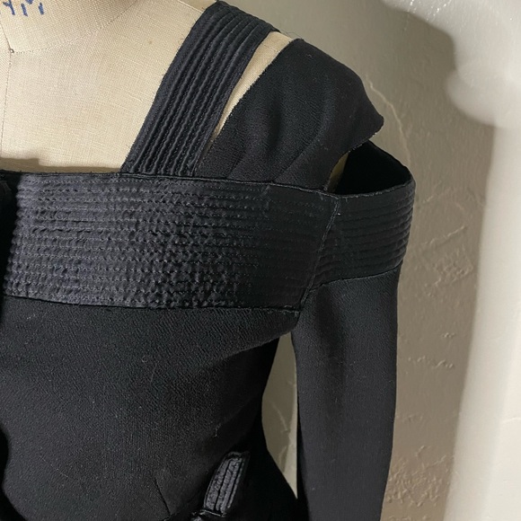 Prada black suit set jacket and skirt off shoulder size 40 - Picture 3 of 17